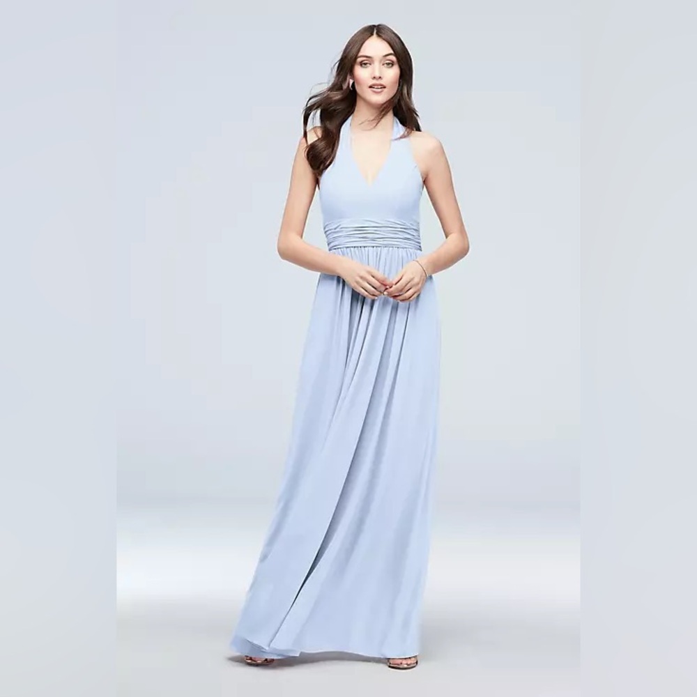 Ice Blue David’s Bridal Bridesmaids Dress
